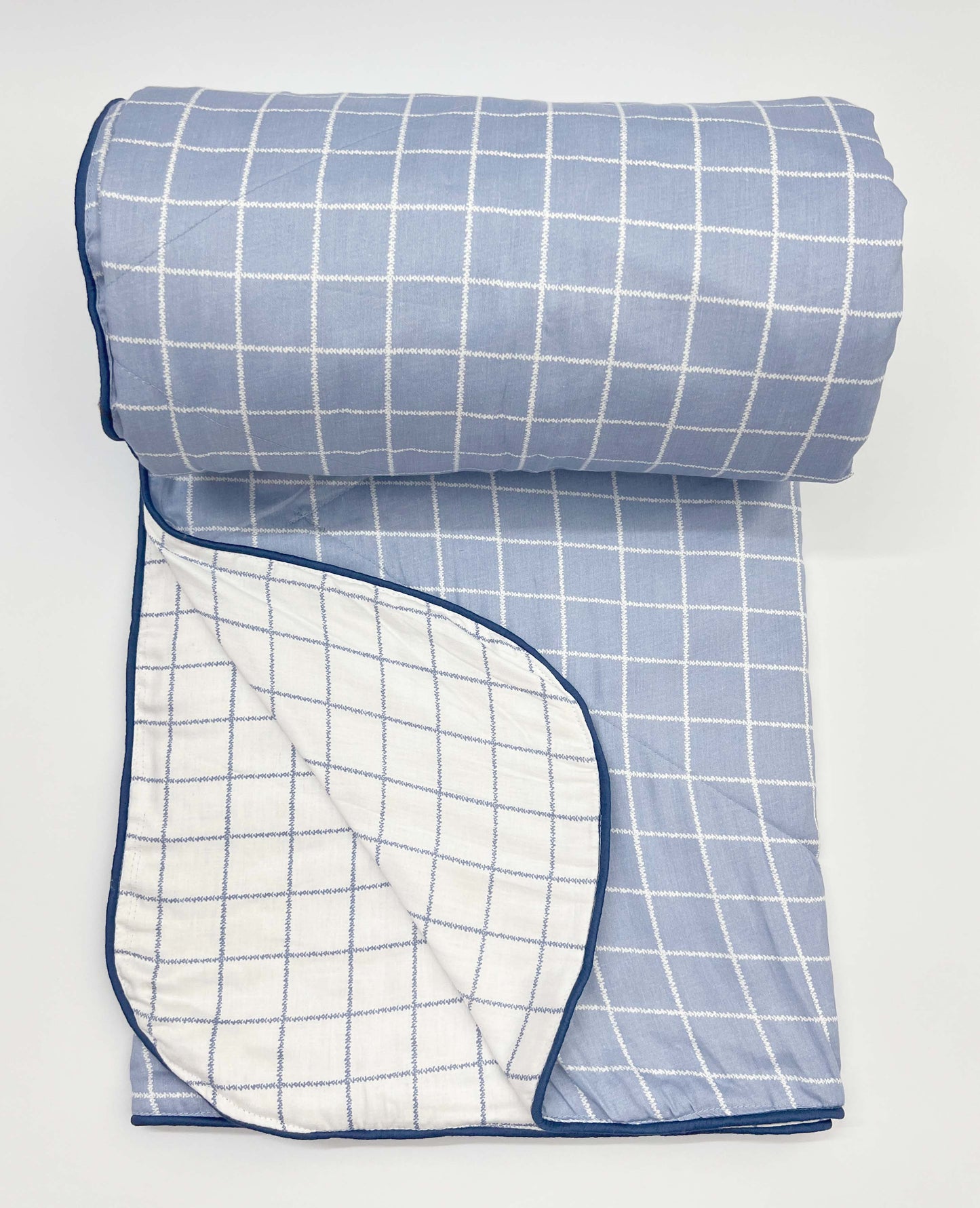 Blue Checkered - 100% Cotton Dohar