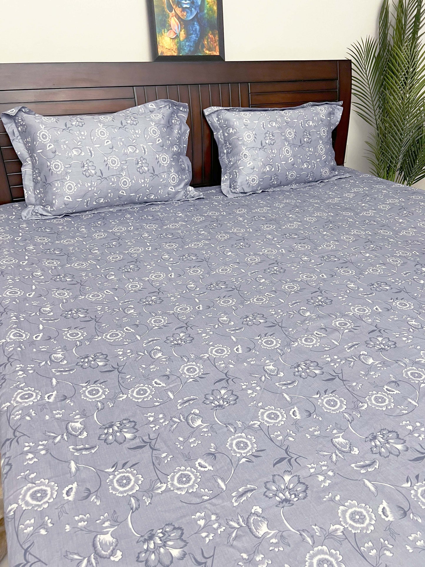 Fitted Floral - 300 TC, Superior Cotton, Fitted Bedsheet Set