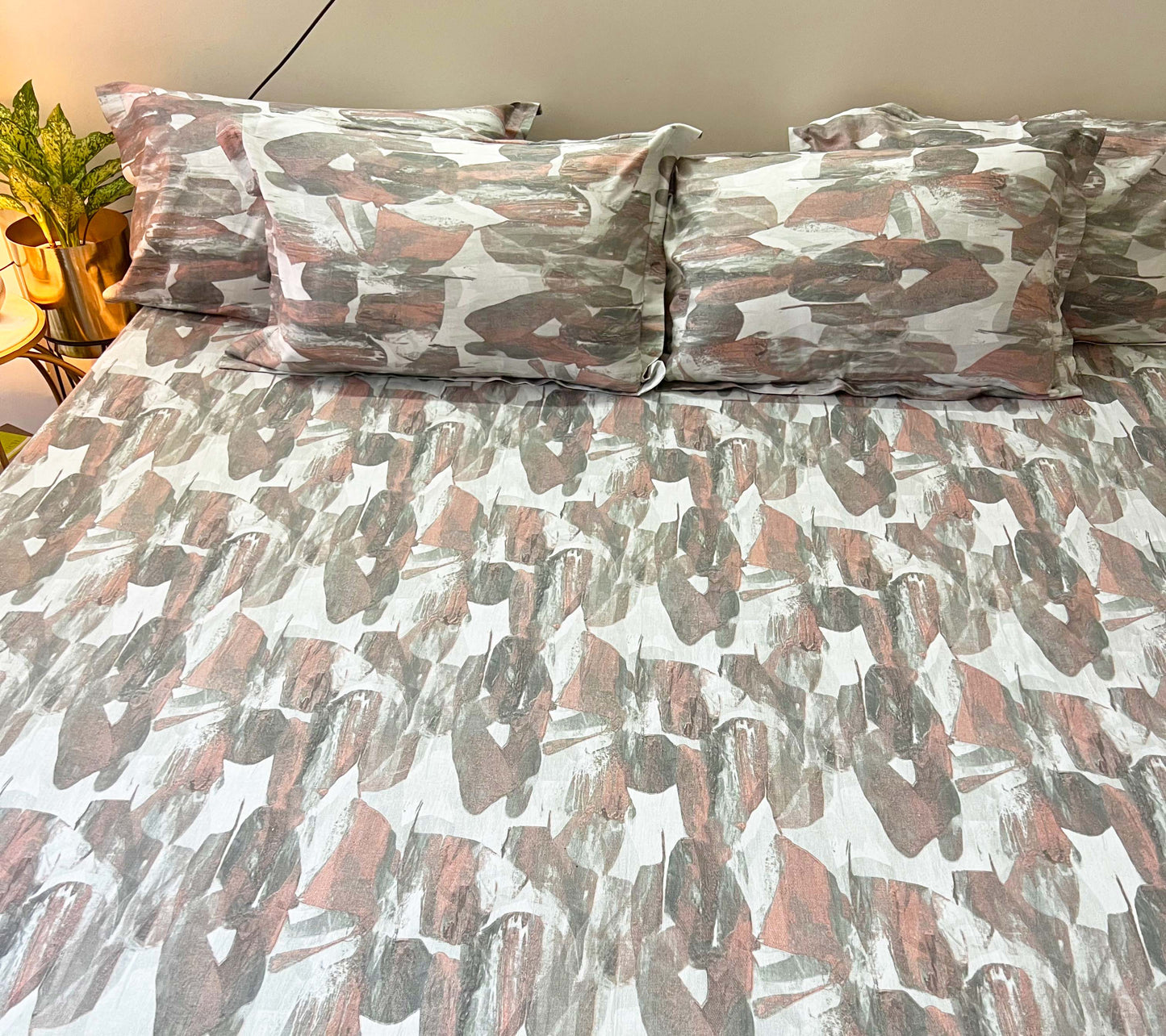 Vibrant Joy Bedsheet - 300TC Superior Cotton , King Size Bedsheet Set