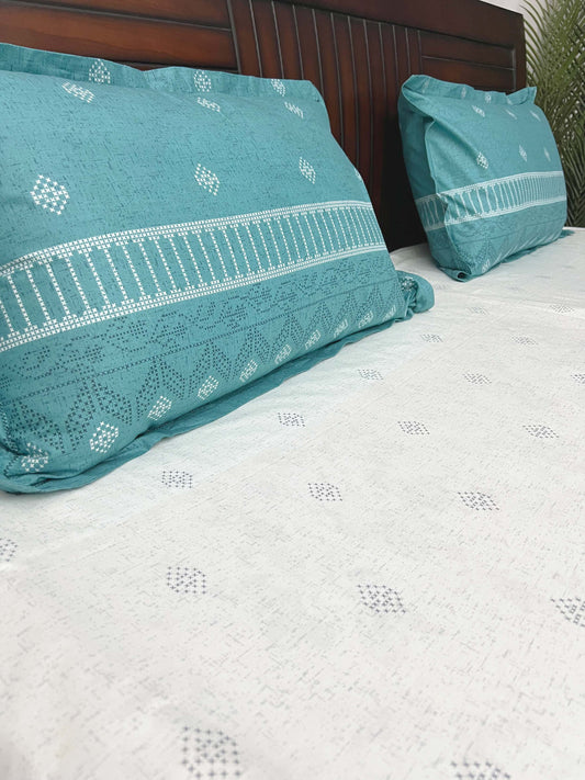 Morning Mists - 210TC Super Soft Cotton, King Size Bedsheet Set