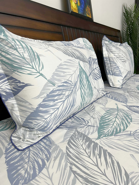Leafy Haven - 210 TC, Superior Cotton, King Size Bedsheet Set