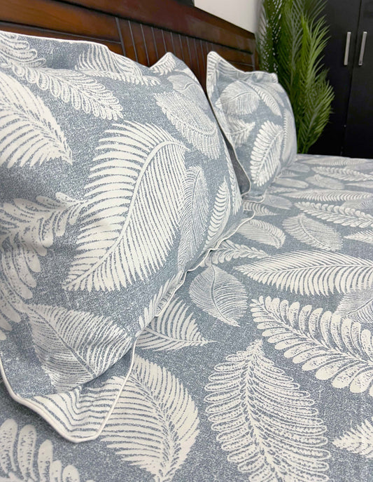 Spring(Blue Color) - 210 TC, Superior Cotton, King Size Bedsheet Set