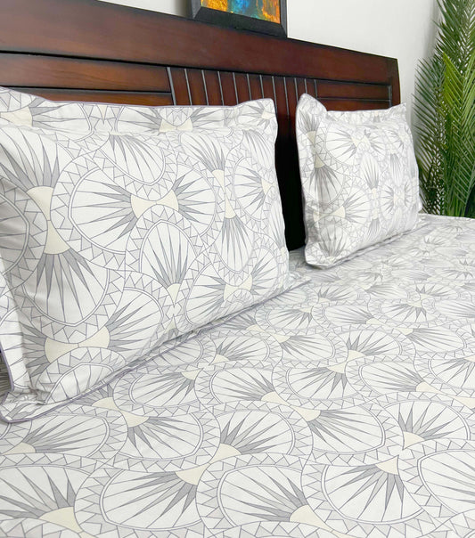 Pattern Play - 210TC Superior Cotton, King Size Bedsheet Set