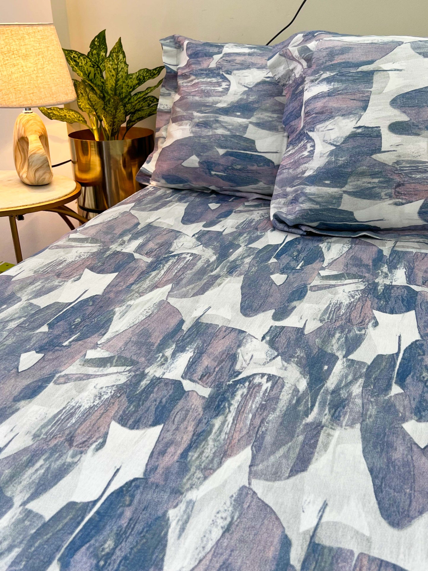 Vibrant Joy Bedsheet - 300TC Superior Cotton , King Size Bedsheet Set